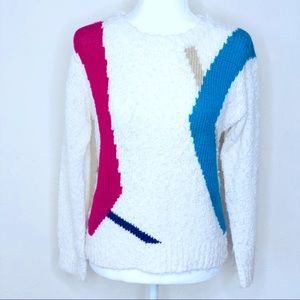 Vintage Koret Color Stroke Ivory Sweater